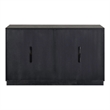Pemberly Row 4 Door Glass Front Accent Cabinet with Plinth Base in Black