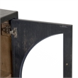 Pemberly Row 4 Door Glass Front Accent Cabinet with Plinth Base in Black