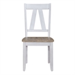 Pemberly Row Splat Back Dining Side Chairs with Saddle Seat Set of 2 in White