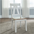 Pemberly Row Splat Back Dining Side Chairs with Saddle Seat Set of 2 in White