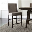 Pemberly Row Upholstered Counter Chair with Grey Linen Set of 2 in Brown