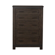 Pemberly Row Queen Panel Bed with Dresser Mirror Chest and Nightstand in Brown