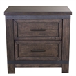 Pemberly Row Queen Panel Bed with Dresser Mirror Chest and Nightstand in Brown
