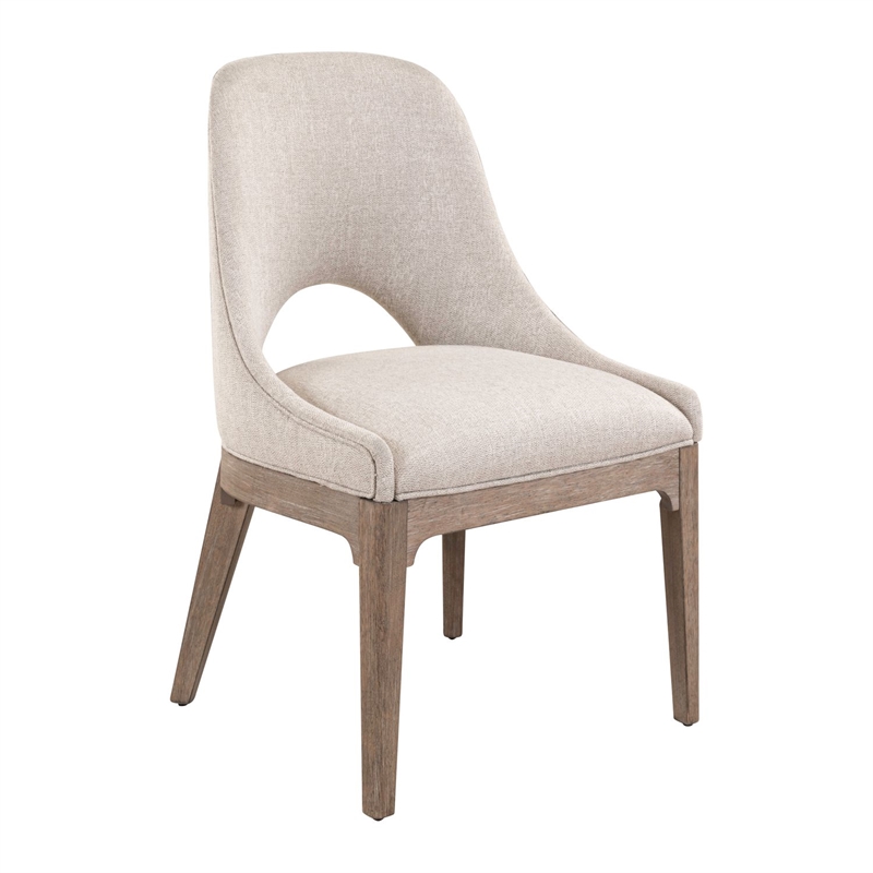 Pemberly Row Upholstered Dining Side Chairs Set of 2 in Brown