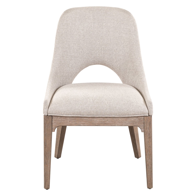 Pemberly Row Upholstered Dining Side Chairs Set of 2 in Brown