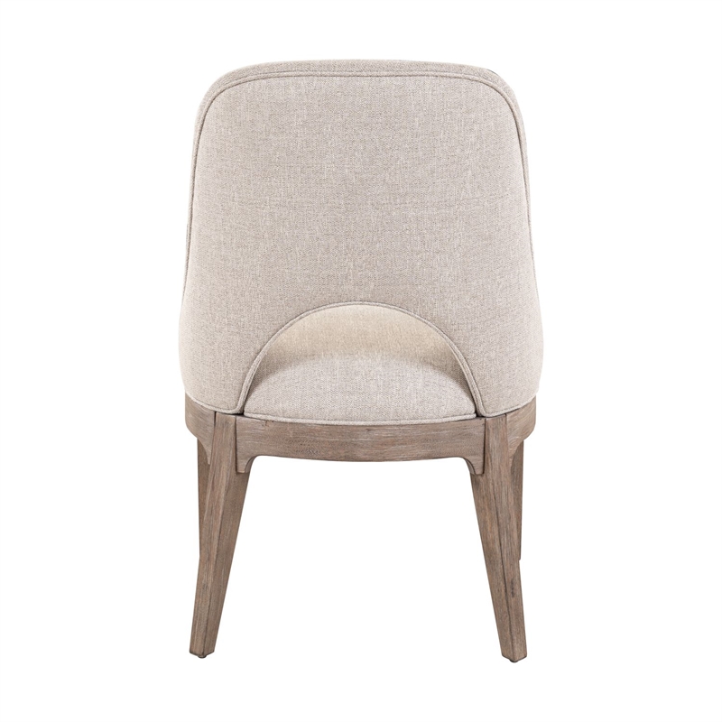 Pemberly Row Upholstered Dining Side Chairs Set of 2 in Brown