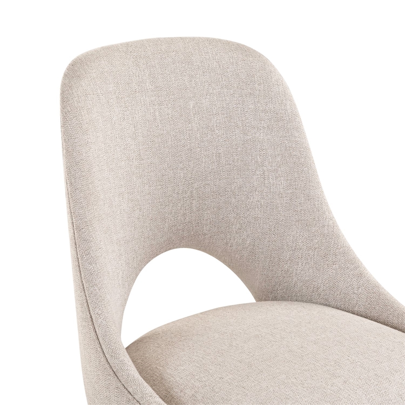 Pemberly Row Upholstered Dining Side Chairs Set of 2 in Brown