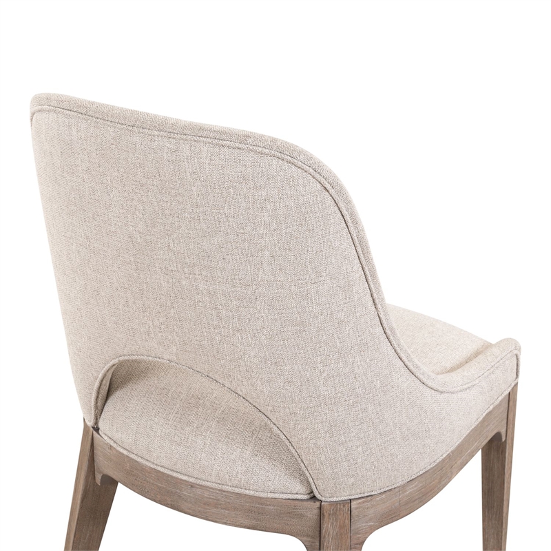 Pemberly Row Upholstered Dining Side Chairs Set of 2 in Brown