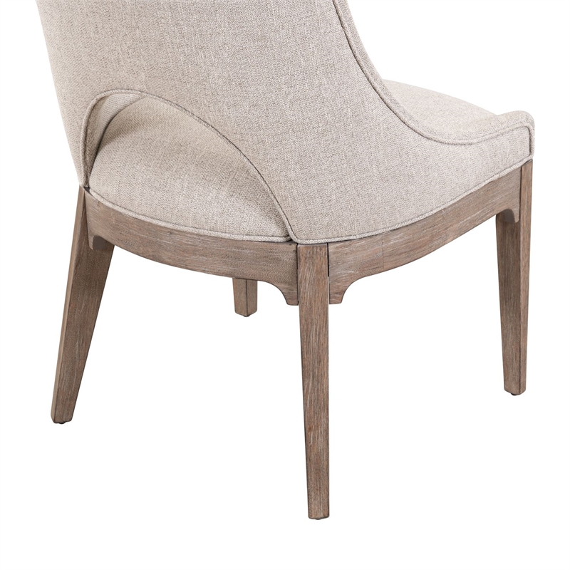Pemberly Row Upholstered Dining Side Chairs Set of 2 in Brown