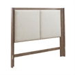 Pemberly Row Queen Upholstered Shelter Bed Headboard in Brown