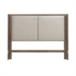 Pemberly Row Queen Upholstered Shelter Bed Headboard in Brown