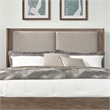 Pemberly Row Queen Upholstered Shelter Bed Headboard in Brown