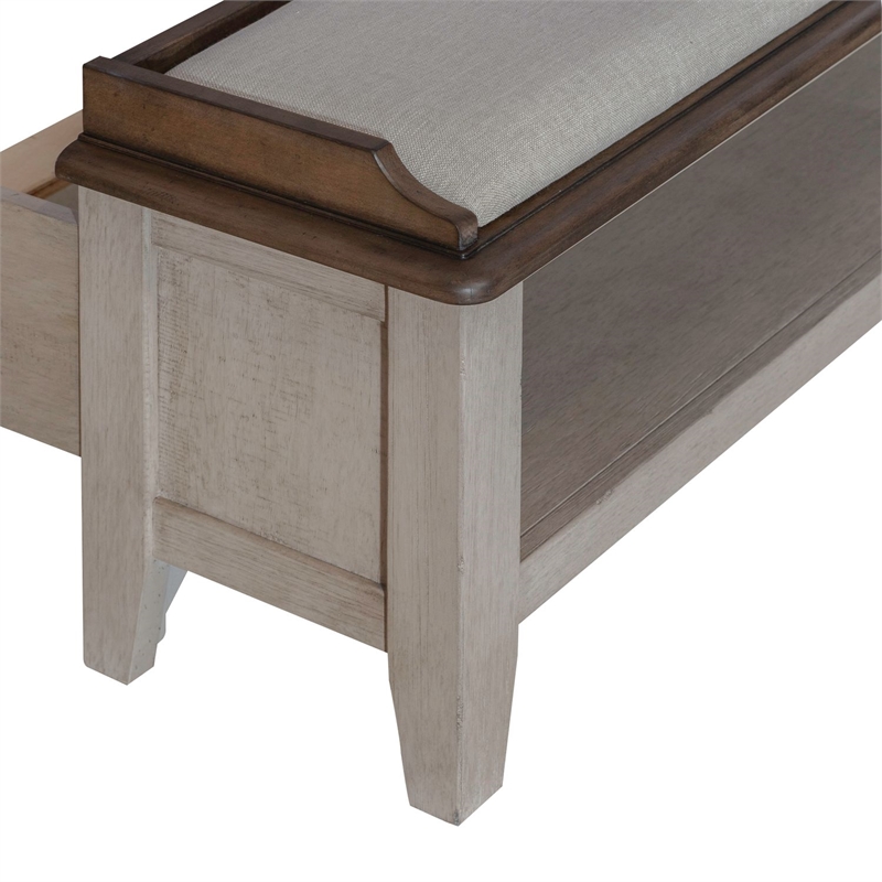 Pemberly Row California King Storage Bed with Bench Seat in White