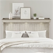 Pemberly Row King Mantle Headboard with LED Lighting and Gallery Top in White