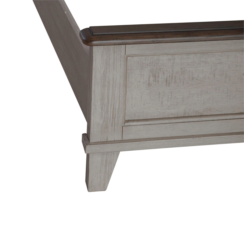 Pemberly Row California King Mantle Bed with LED and Gallery Top in White
