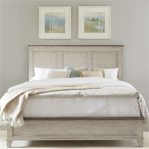 pemberly row california king panel bed with crown molding in white