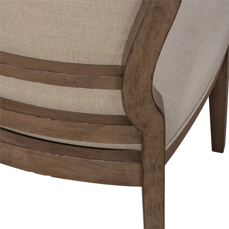 Pemberly Row 5 Piece Pedestal Dining Set with Tufted Chairs in Taupe
