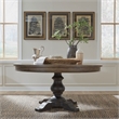 Pemberly Row 5 Piece Pedestal Dining Set with Tufted Chairs in Taupe