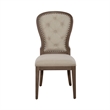 Pemberly Row 5 Piece Pedestal Dining Set with Tufted Chairs in Taupe
