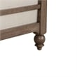 Pemberly Row King Shelter Bed with Button Tufted Headboard in Brown