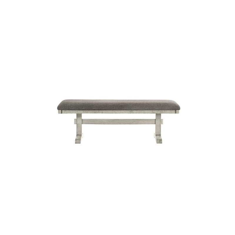 Pemberly Row Upholstered Dining Bench with Pedestal Legs and Trestle