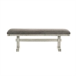 Pemberly Row Upholstered Dining Bench with Pedestal Legs and Trestle