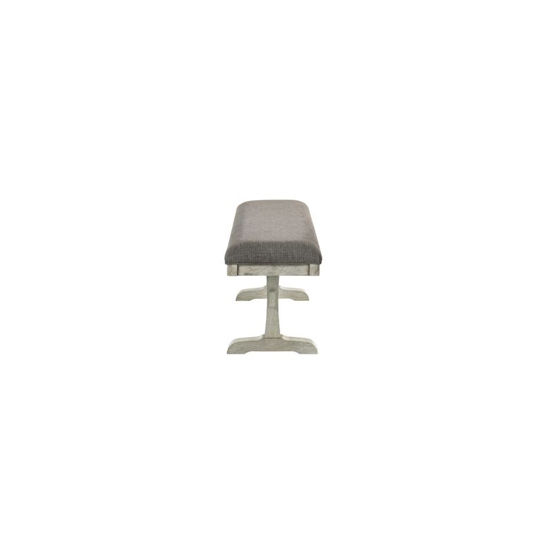 Pemberly Row Upholstered Dining Bench with Pedestal Legs and Trestle