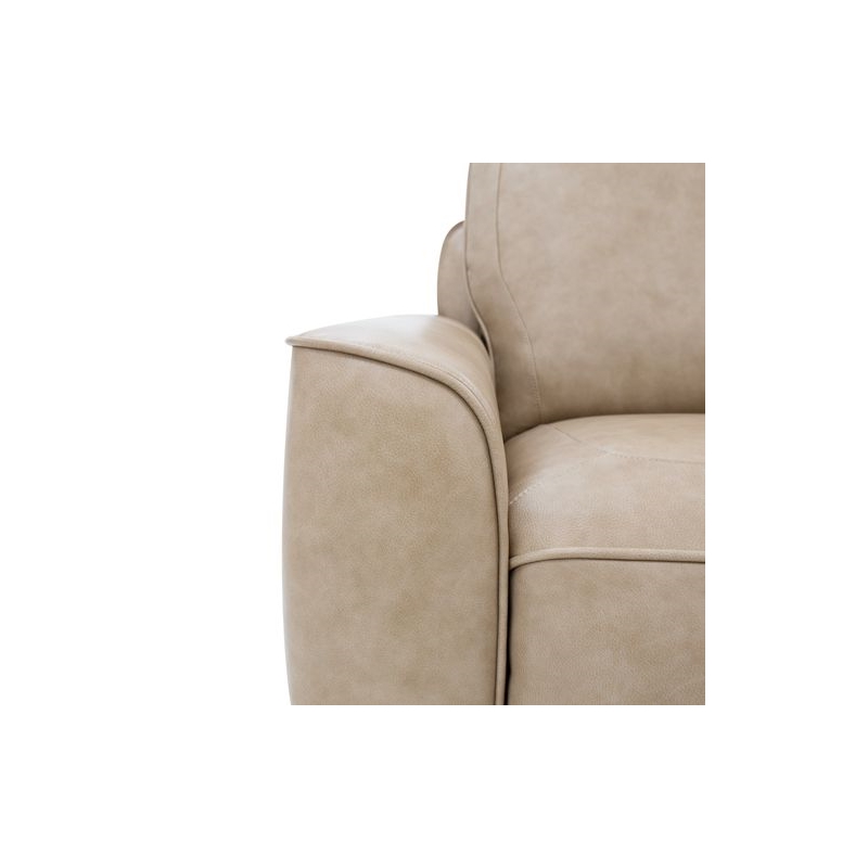 Pemberly Row Sofa Loveseat and Recliner Set in Oatmeal Brown Leather