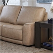 Pemberly Row Sofa Loveseat and Recliner Set in Oatmeal Brown Leather