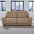 Pemberly Row Sofa Loveseat and Recliner Set in Oatmeal Brown Leather