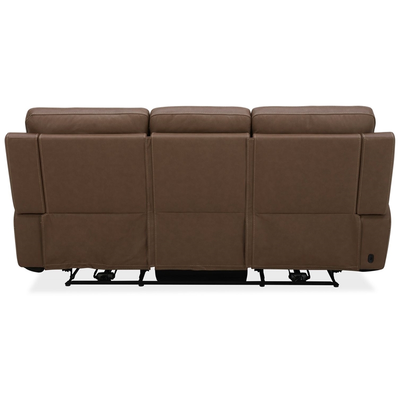 Pemberly Row Power Reclining Sofa and Loveseat with Zero Gravity in Brown