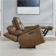 Pemberly Row Power Reclining Sofa and Loveseat with Zero Gravity in Brown