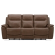 Pemberly Row Power Reclining Sofa and Loveseat with Zero Gravity in Brown