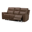 Pemberly Row Power Reclining Sofa and Loveseat with Zero Gravity in Brown