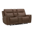 Pemberly Row Power Reclining Sofa and Loveseat with Zero Gravity in Brown