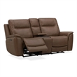 Pemberly Row Power Reclining Sofa and Loveseat with Zero Gravity in Brown