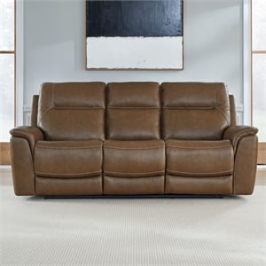 Pemberly Row Power Reclining Sofa with Zero Gravity and USB in Brown
