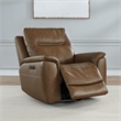 Pemberly Row Power Recliner Chair with Charging Ports in Brown Leather