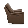 Pemberly Row Power Recliner Chair with Charging Ports in Brown Leather