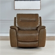 Pemberly Row Power Recliner Chair with Charging Ports in Brown Leather