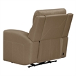 Pemberly Row Power Recliner with Charging and Bolster Back in Brown Leather