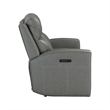 Pemberly Row Triple Power Recline Loveseat with Console and Charging in Gray