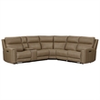 Pemberly Row Triple Power Recline 6 Piece Sectional Sofa with Charging in Brown