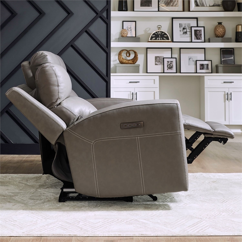 Pemberly Row Triple Power Recline Sofa with Loveseat & Recliner in Gray