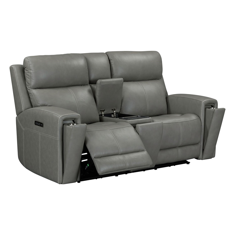Pemberly Row Triple Power Recline Sofa with Loveseat & Recliner in Gray