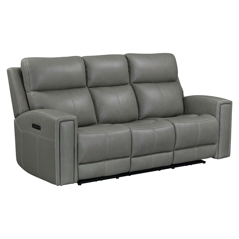 Pemberly Row Triple Power Recline Sofa with Loveseat & Recliner in Gray
