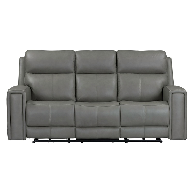 Pemberly Row Triple Power Recline Sofa with Loveseat & Recliner in Gray