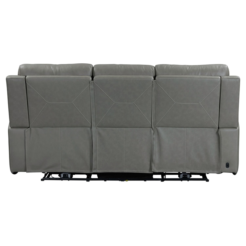 Pemberly Row Triple Power Recline Sofa with Loveseat & Recliner in Gray