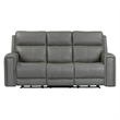 Pemberly Row Triple Power Recline Sofa with Loveseat & Recliner in Gray