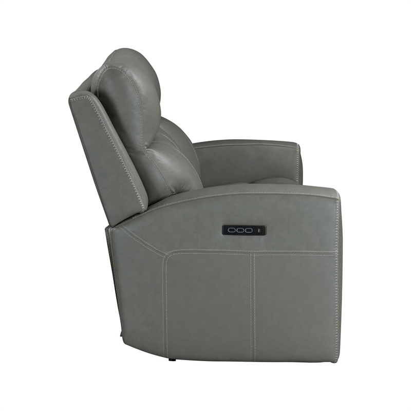 Pemberly Row Triple Power Recline Sofa with Loveseat & Recliner in Gray